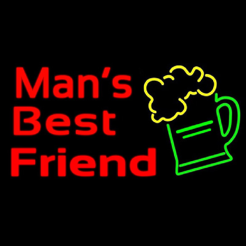 Man Best Friend Glass Man Cave Neon Sign