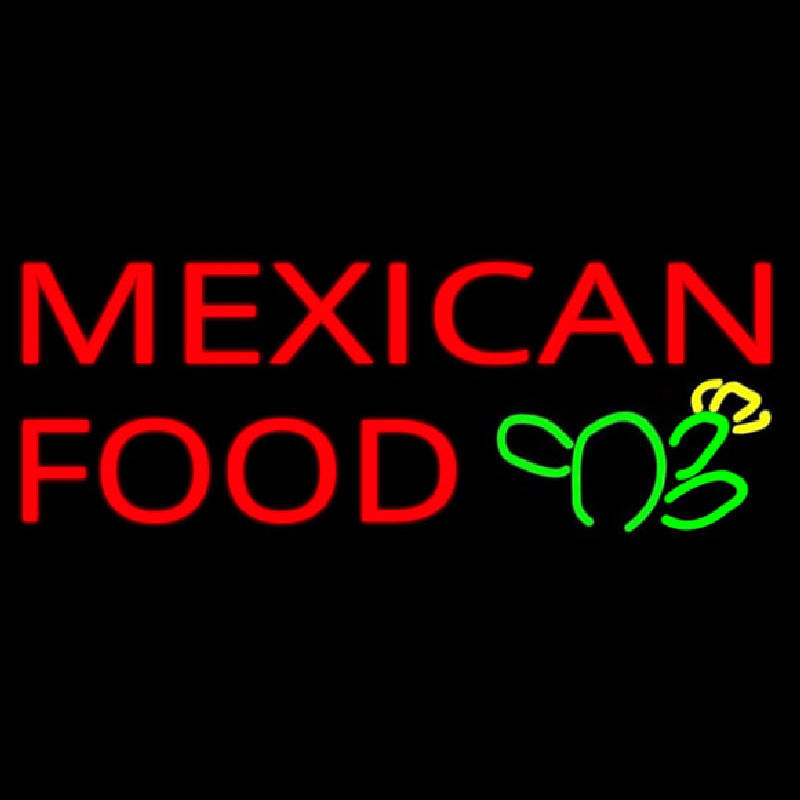 Me ican Food Logo Neon Sign