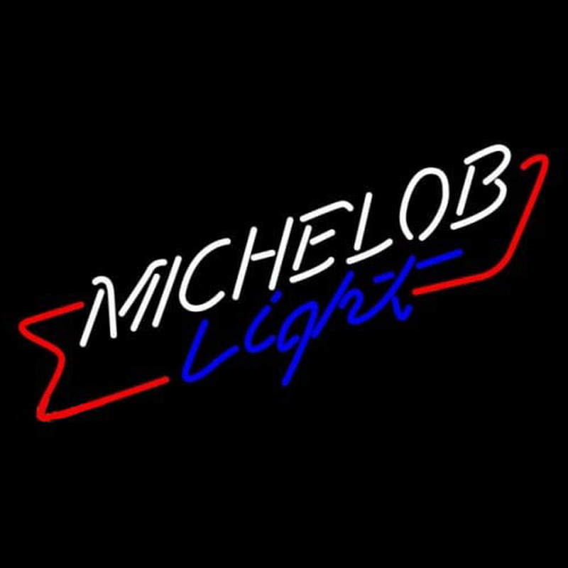 Michelob Light Cross Red Ribbon Neon Sign