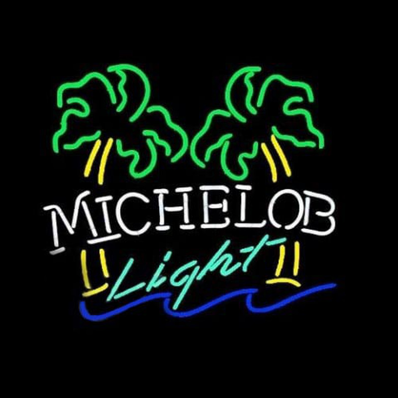 Michelob Light Dual Palm Trees Neon Sign