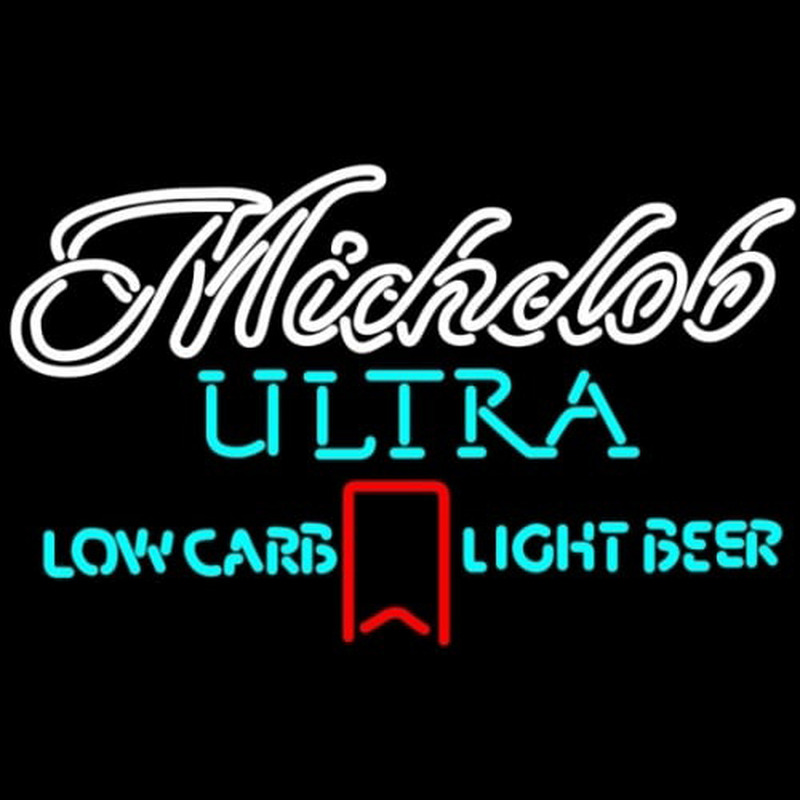 Michelob Ultra Light Low Carb Red Ribbon Neon Sign