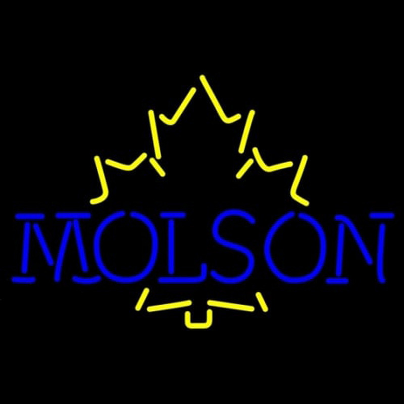 Molson Yellow Maple Leaf Neon Sign