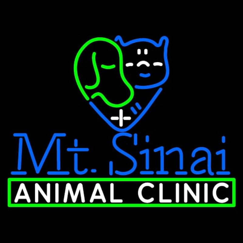 Mt Sinai Animal Clinic Logo Neon Sign