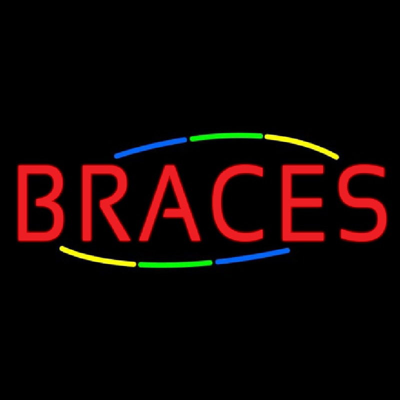 Multi Colored Deco Style Braces Neon Sign