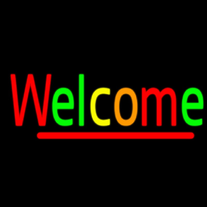 Multi Colored Welcome Neon Sign