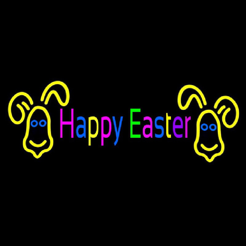 Multicolor Happy Easter Neon Sign