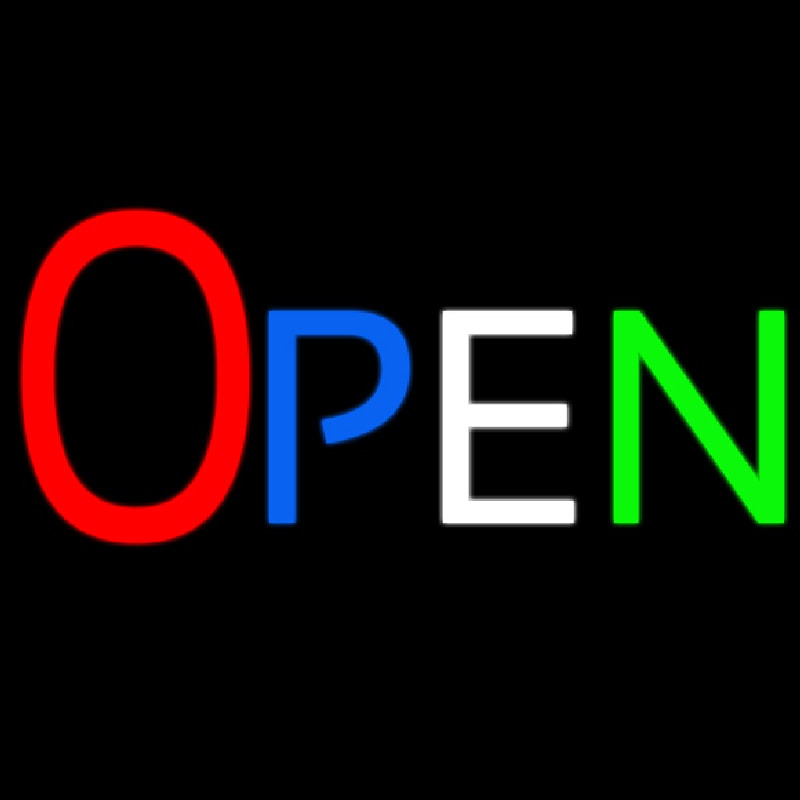 Multicolor Open 1 Neon Sign