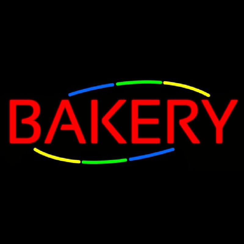 Multicolored Block Bakery Neon Sign