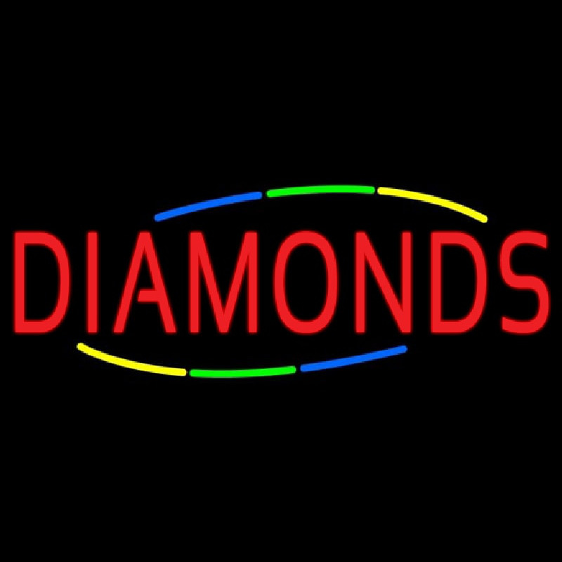 Multicolored Deco Style Diamonds Neon Sign