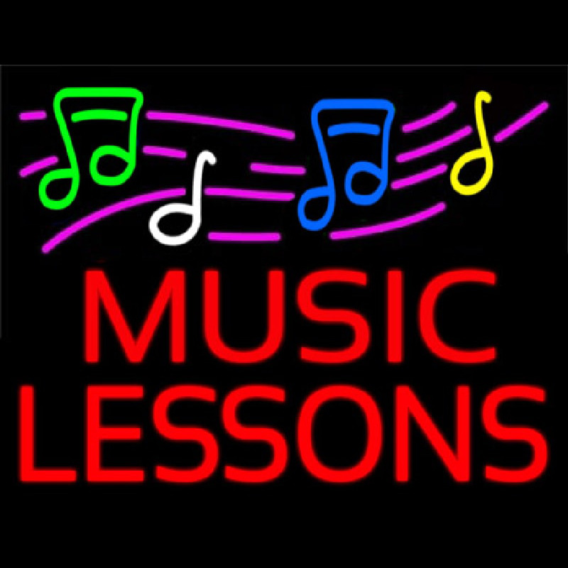 Music Lessons With Logo Neon Sign