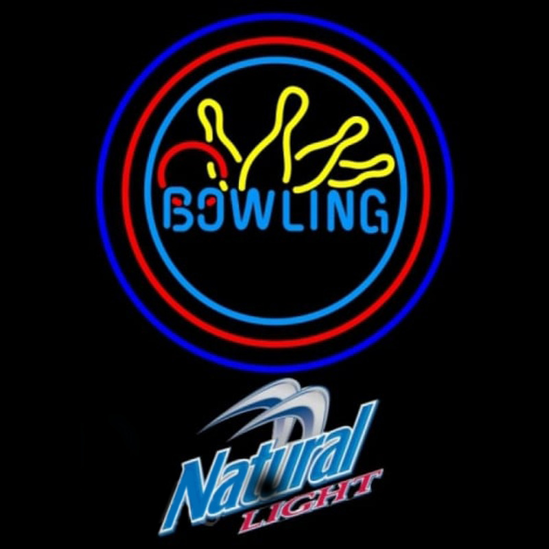 Natural Light Bowling Yellow Blue Beer Sign Neon Sign