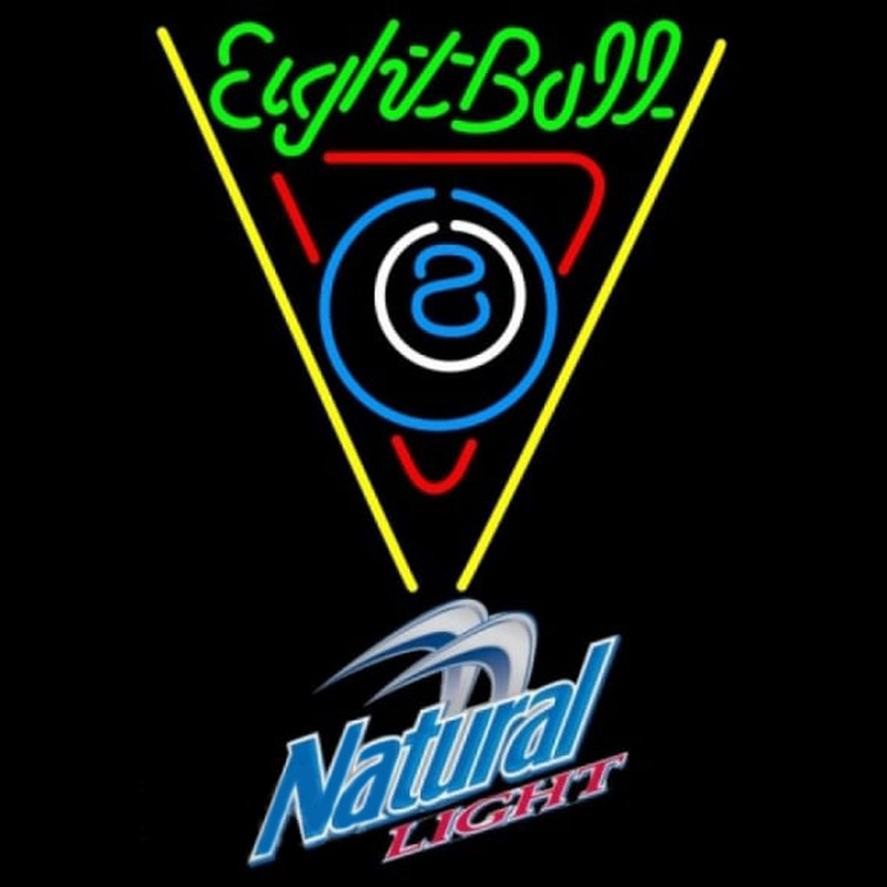 Natural Light Eightball Billiards Pool Beer Sign Neon Sign