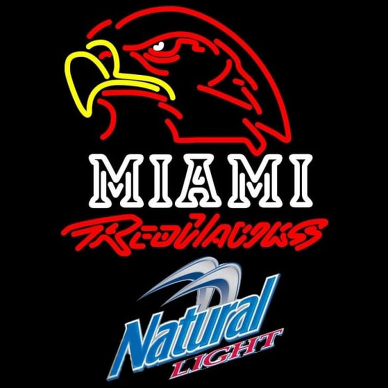 Natural Light Miami University Redhawks Beer Sign Neon Sign