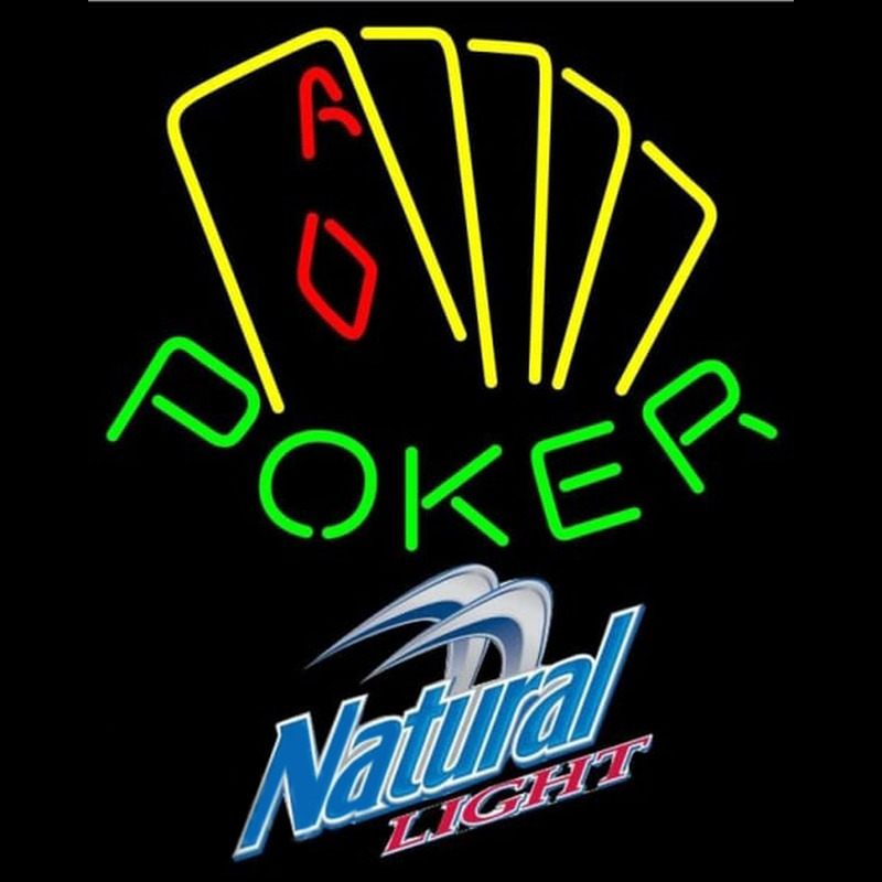 Natural Light Poker Yellow Beer Sign Neon Sign