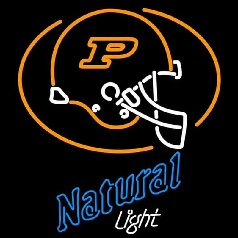 Natural Light with Purdue University Boilermakers Helmet Beer Sign Neon Sign