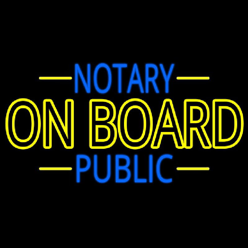Notary Public On Board Neon Sign
