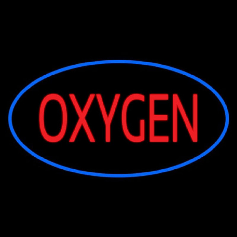 O ygen Oval Blue Neon Sign