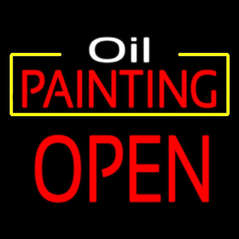 Oil Painting Block Open Neon Sign