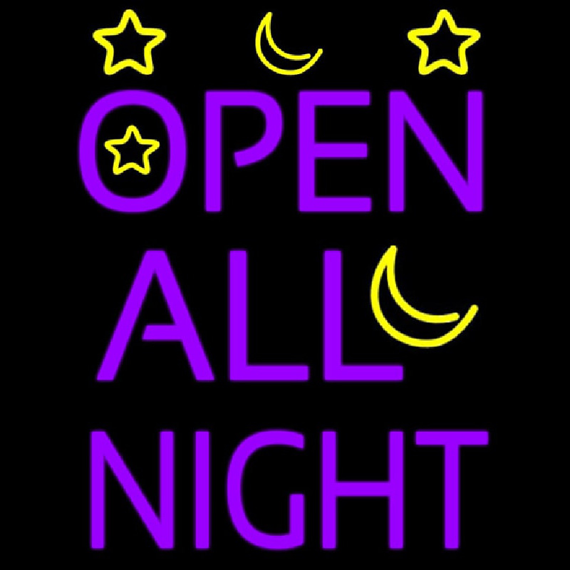 Open All Night Neon Sign