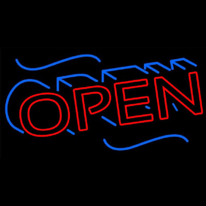 Open Block Neon Sign