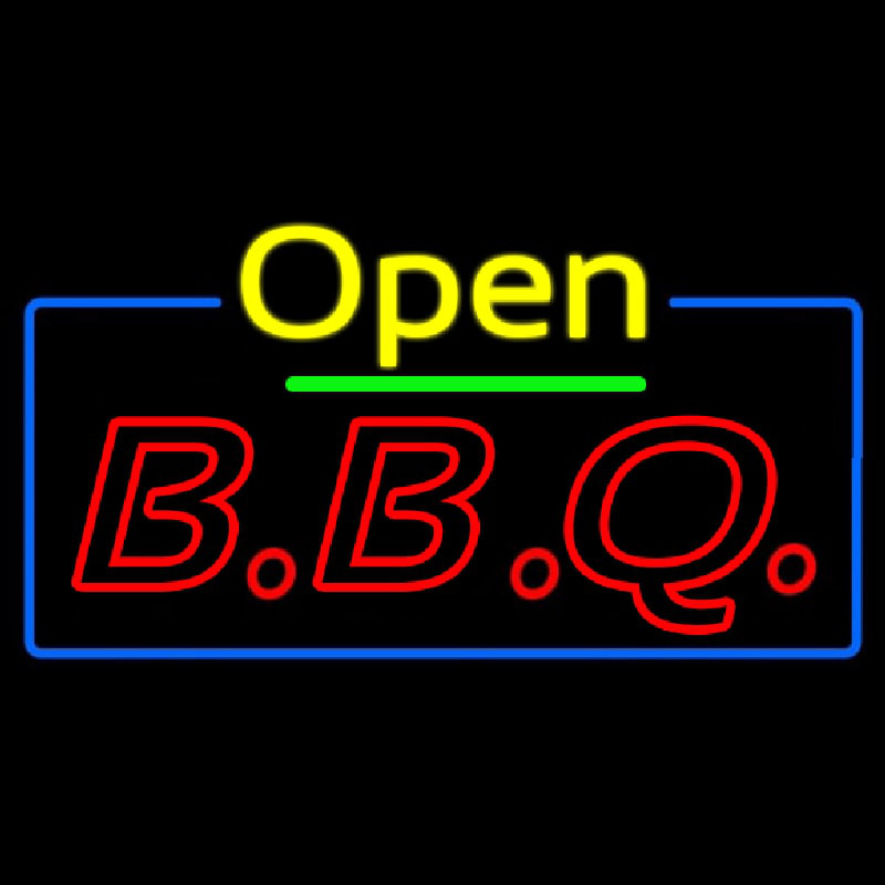 Open Double Stroke Bbq Neon Sign