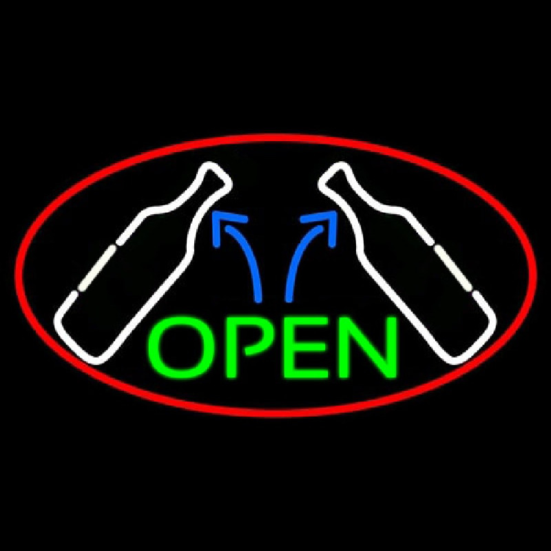 Open Wine Glass Neon Sign