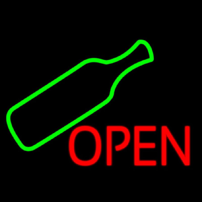 Open Wine Glass Neon Sign