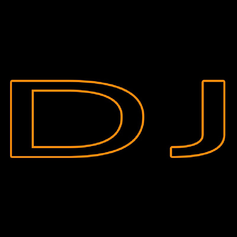 Orange Dj Double Stroke Neon Sign