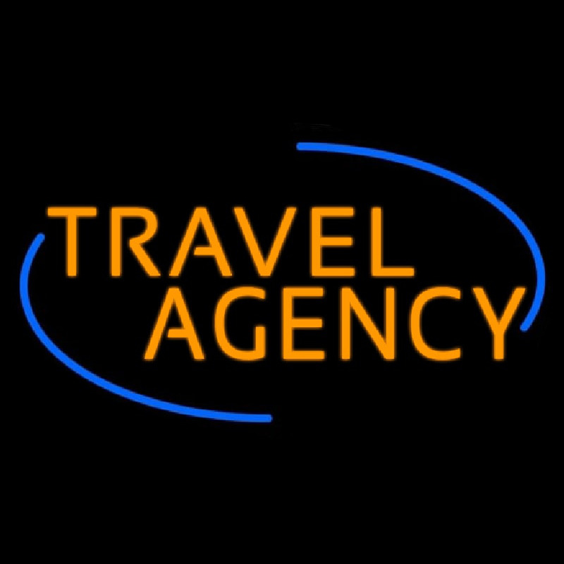 Orange Travel Agency Neon Sign