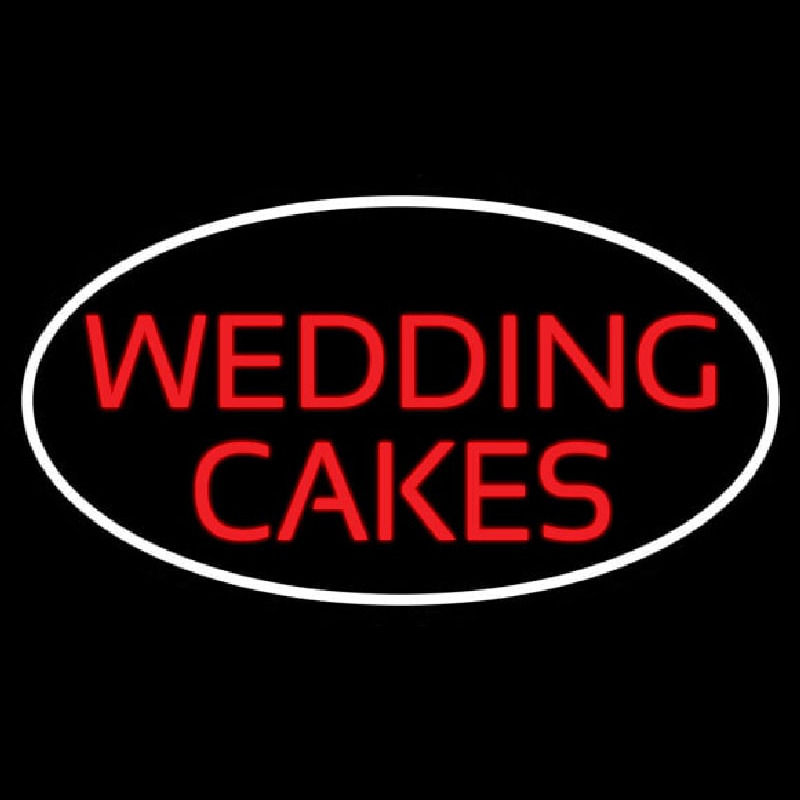 Oval Wedding Cakes Neon Sign