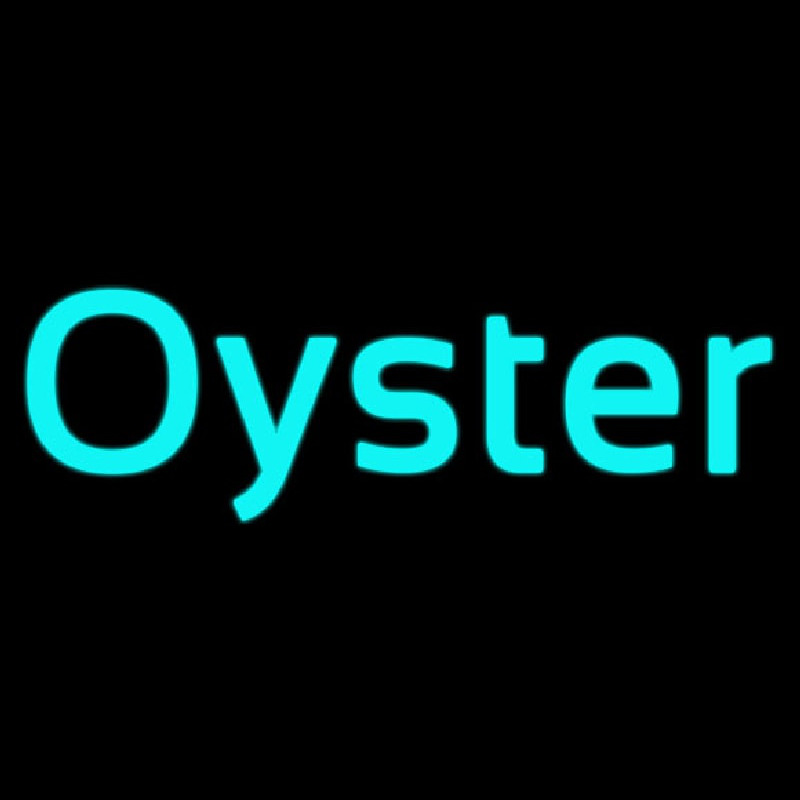 Oysters Turquoise Neon Sign