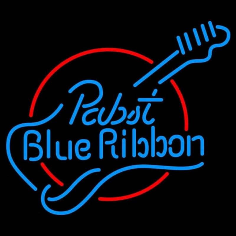 Pabst Blue Ribbon Guitar Neon Sign