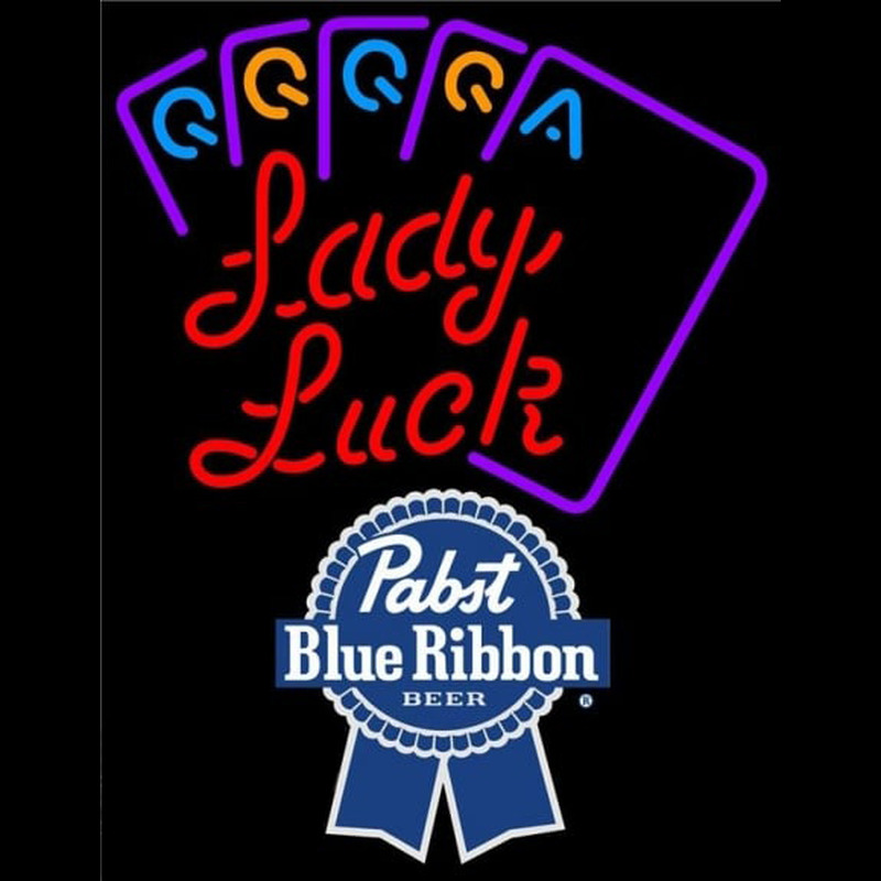 Pabst Blue Ribbon Lady Luck Series Beer Sign Neon Sign