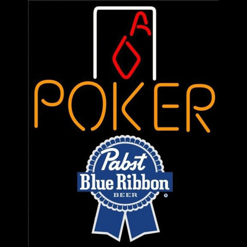 Pabst Blue Ribbon Poker Squver Ace Beer Sign Neon Sign