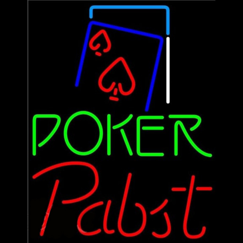 Pabst Green Poker Red Heart Beer Sign Neon Sign