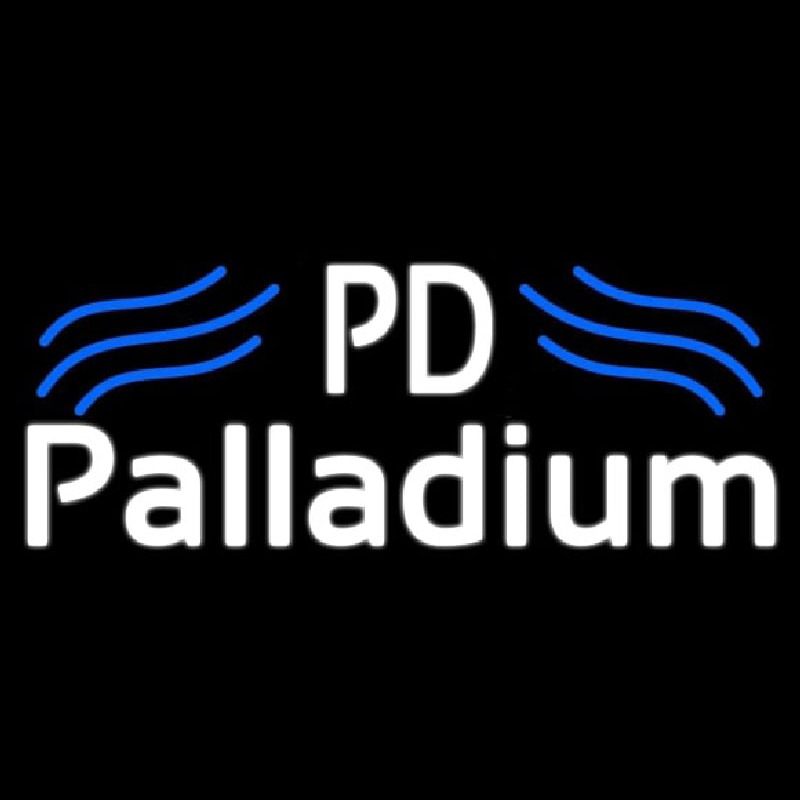 Palladium White With Blue Line Neon Sign