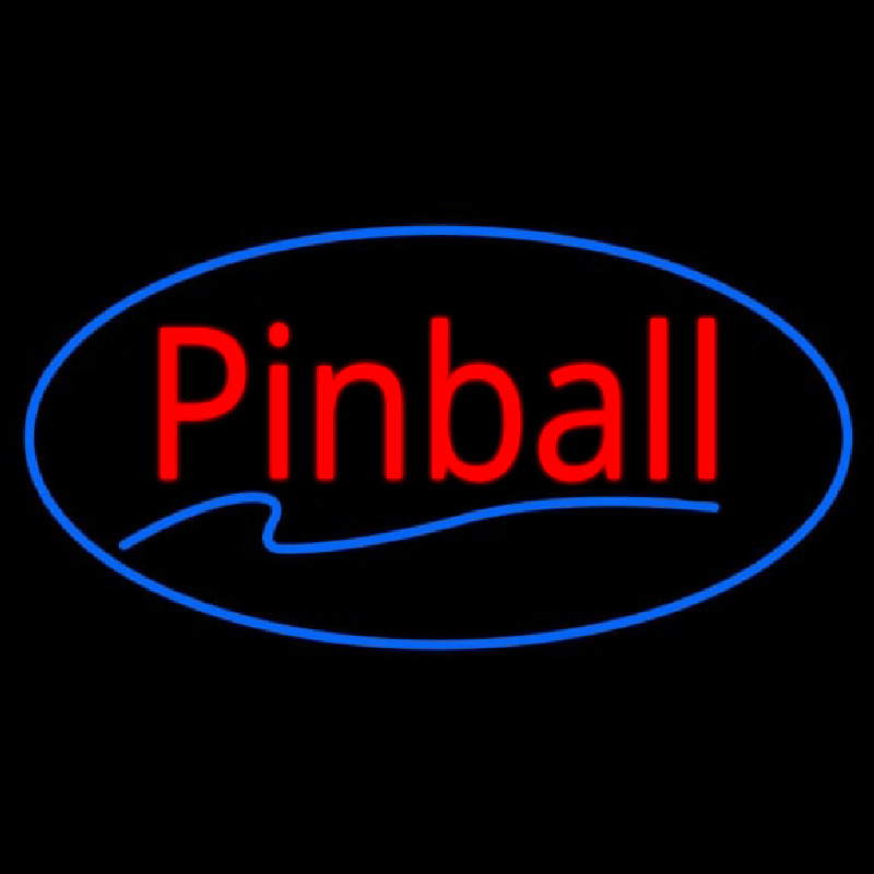 Pinball Blue Oval Neon Sign