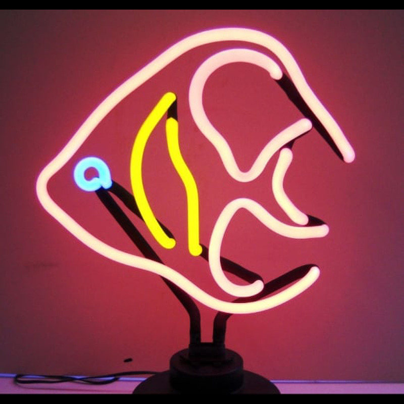 Pink Fish Desktop Neon Sign