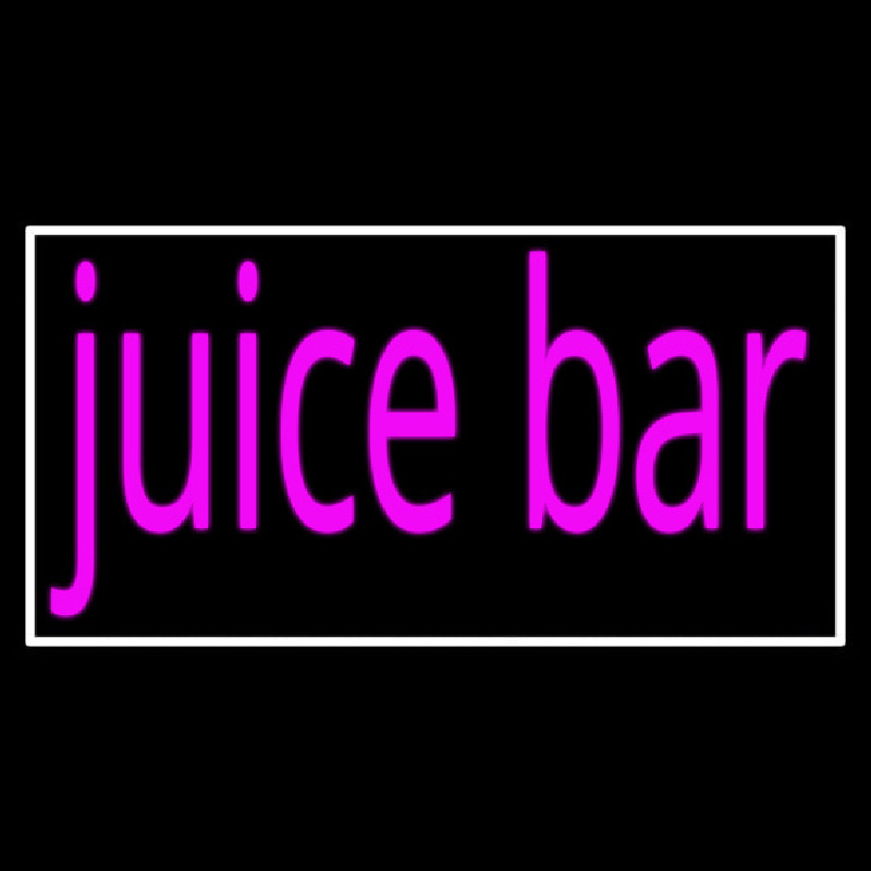 Pink Juice Bar With White Border Neon Sign