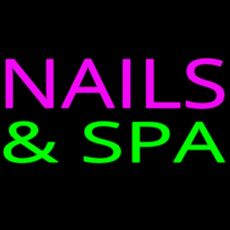 Pink Nails And Green Spa Neon Sign