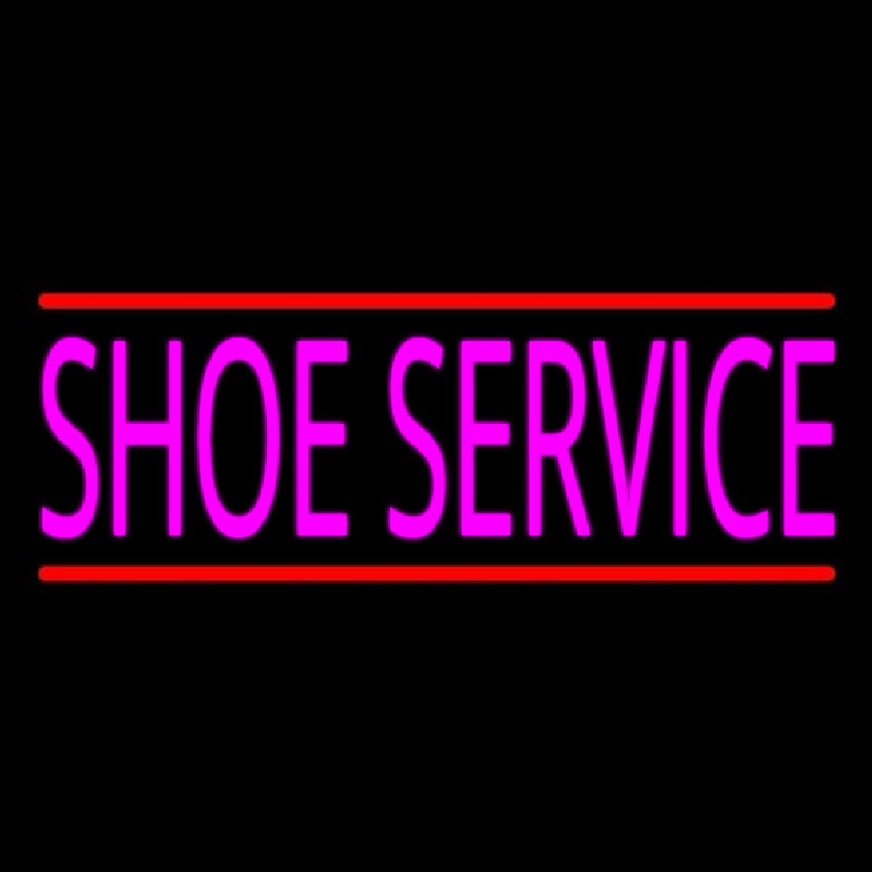 Pink Shoe Service With Line Neon Sign