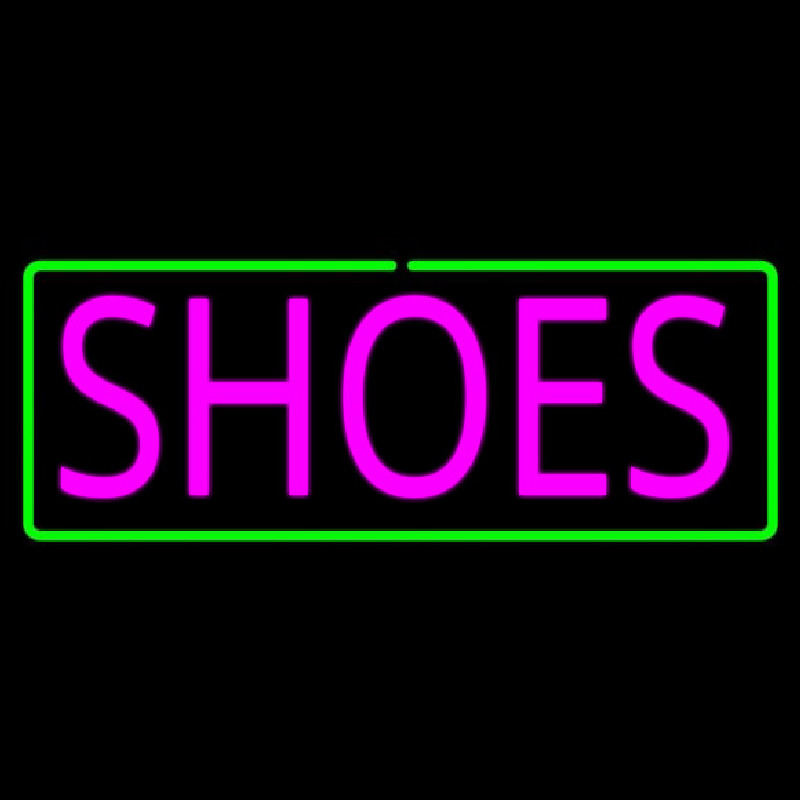 Pink Shoes Green Border Neon Sign