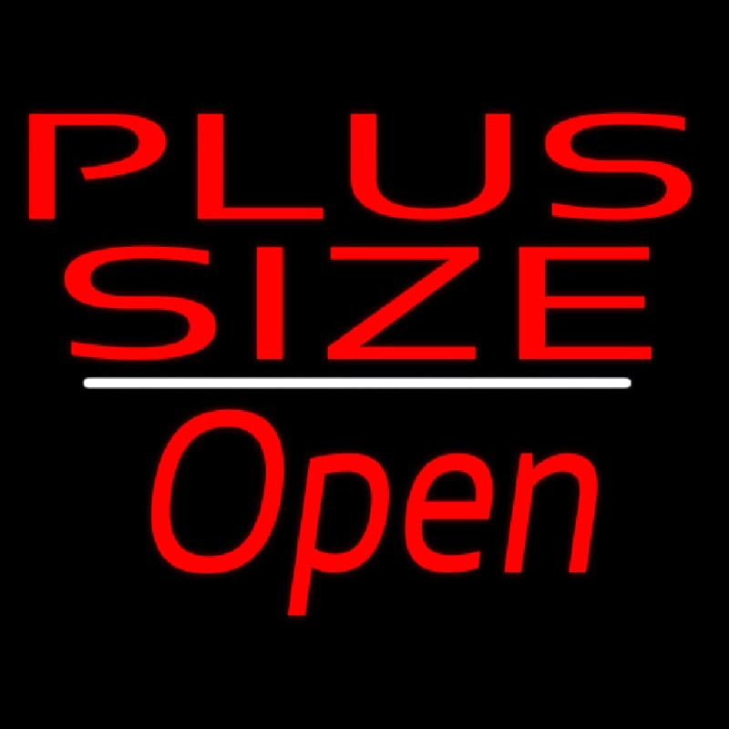 Plus Size Open White Line Neon Sign