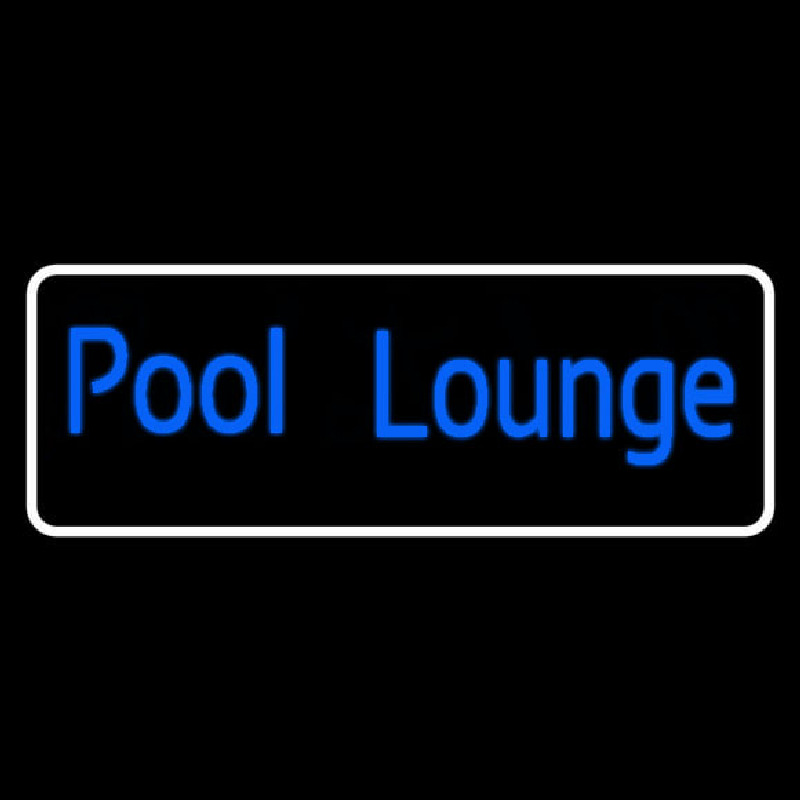 Pool Lounge With White Border Neon Sign