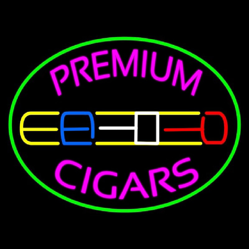 Premium Cigars Logo Neon Sign