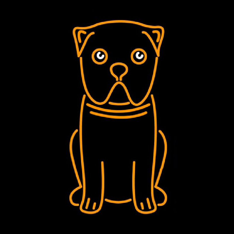 Pug Dog Cartoon Poster Neon Sign