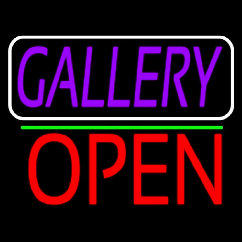 Purle Gallery With Open 1 Neon Sign