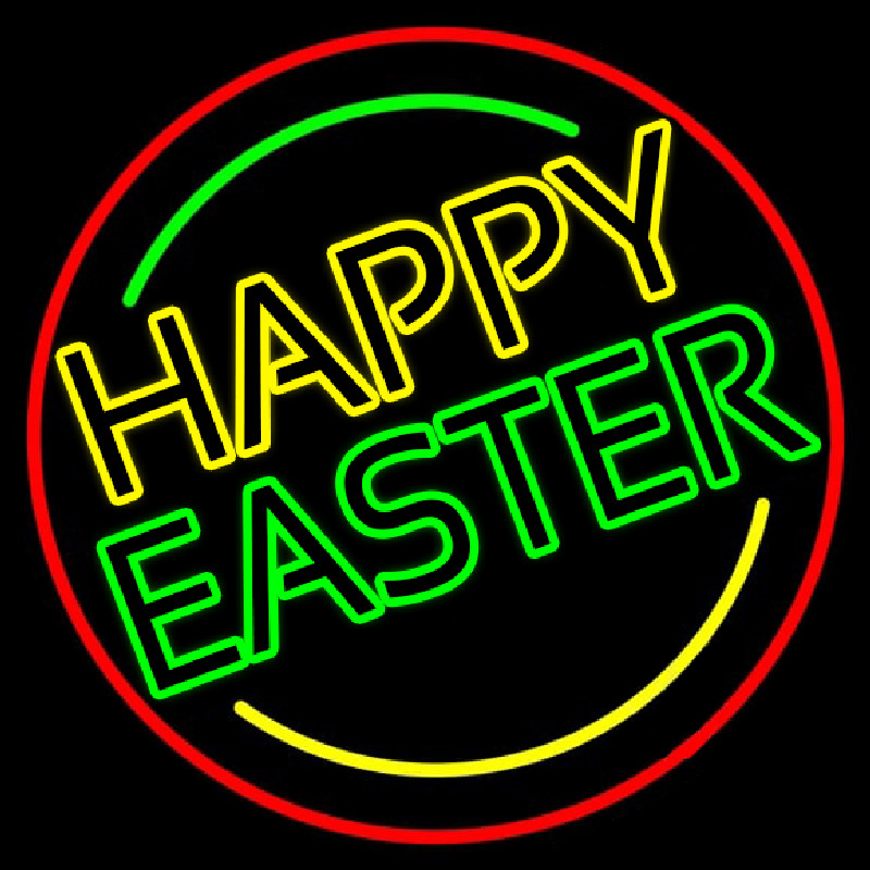 Purple Happy Easter 1 Neon Sign