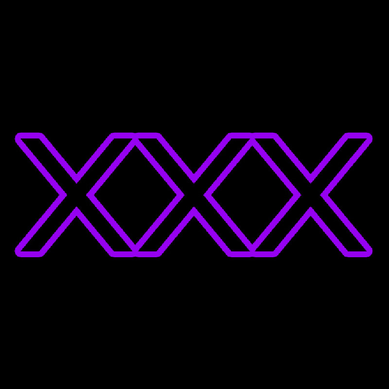 Purple X   Neon Sign