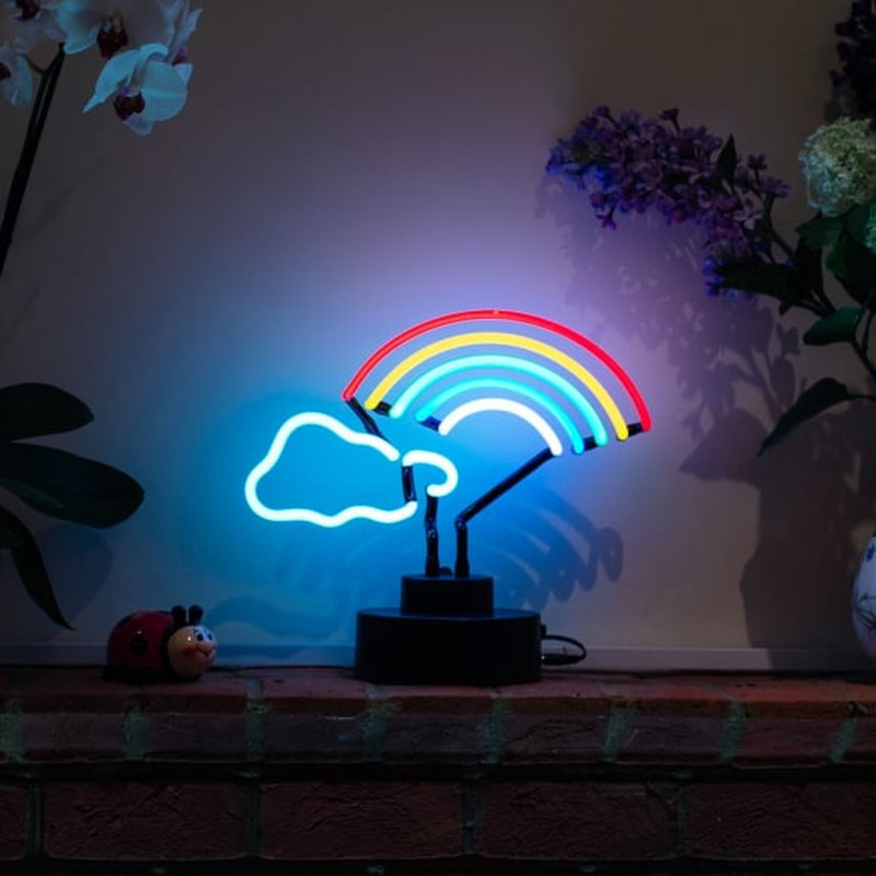 Rainbow Cloud Desktop Neon Sign
